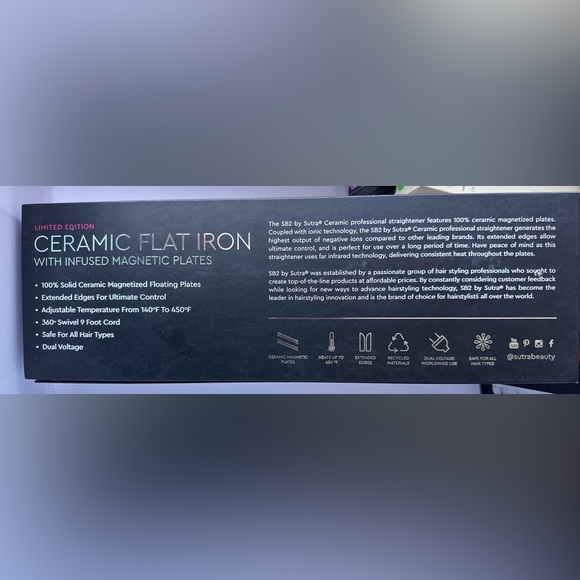 Sutra SB2 Ceramic Flat Iron with Infused Magnetic Plates - Picture 4 of 5